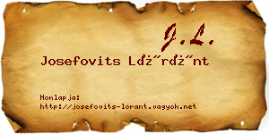 Josefovits Lóránt névjegykártya